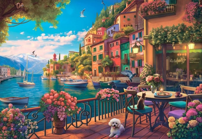 Bluebird Puzzle legpuzzel Lake Como - 1000 stukjes puzzel.