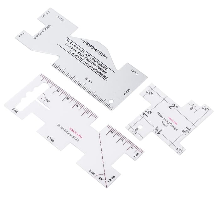 3 stuks Quilten Naad Liniaal Sjablonen Meetinstrument Kleermaker Naaien Stikken Gereedschap white