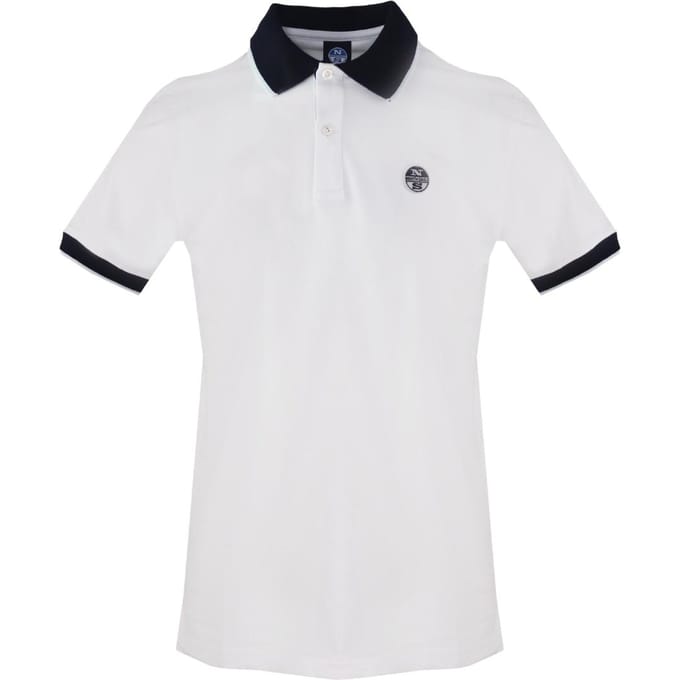 North Sails witte polo met contrasterende kraag