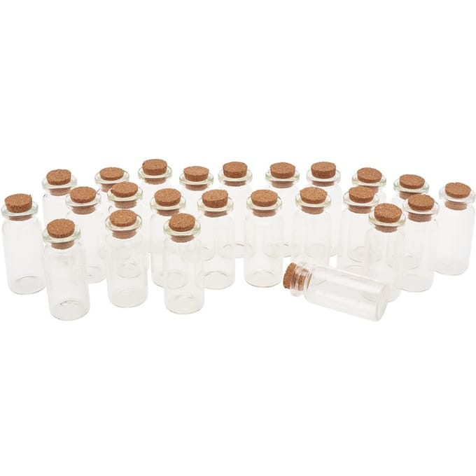 VBS Glazen buisjes met kurken "5 cm", 24 stuks