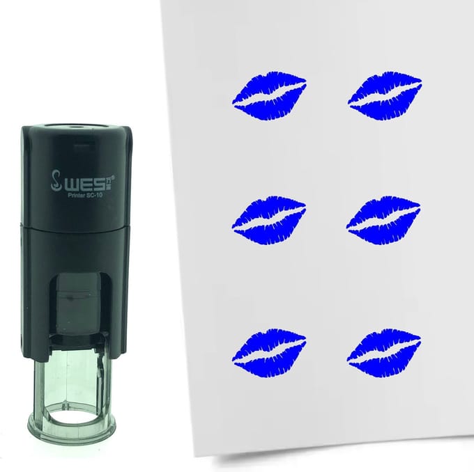 CombiCraft Stempel Kus 10mm rond - Blauwe inkt