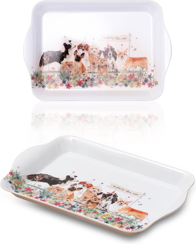 St. Helens Home & Garden Mini melamine dienblad - 21 x 14 cm - honden
