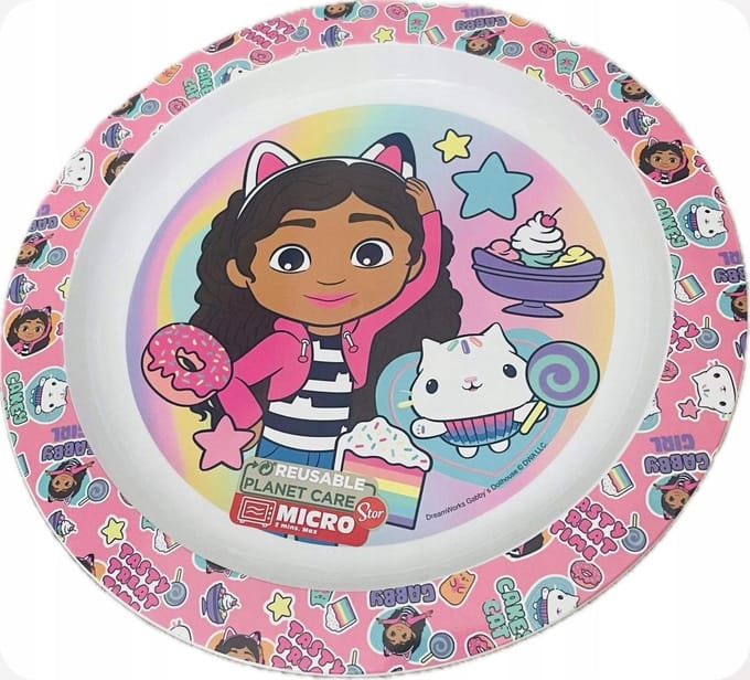 Assiette Maison pour Chat Gabi pour enfants, assiette enfant 22 cm incassable
