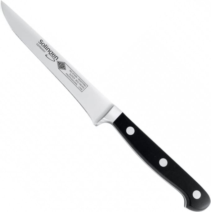 Eikaso Solingen Uitbeenmes 16 cm – Semi-Flexibel – Professioneel Ontbenen – Zwart