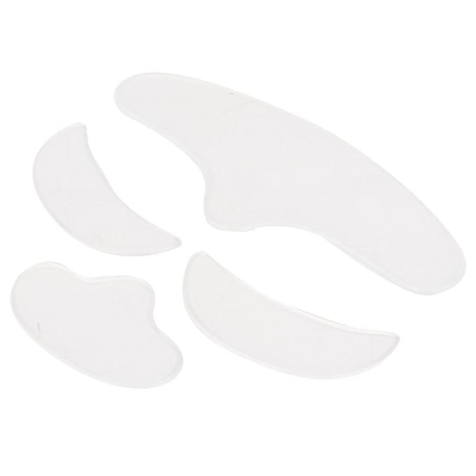 Lot de 4 patchs anti-rides en silicone lavables pour le front, les yeux, le visage et le menton white