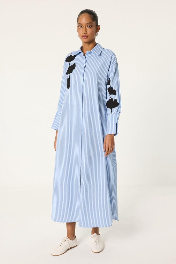 Touché Privé - Blousejurk met borduurdetails - Blauw - Dames