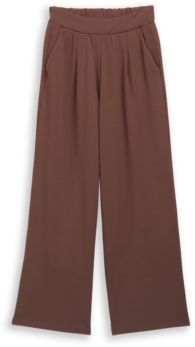 Tom Tailor Denim - Broek met wijde pijpen - Maat S - soft chocolate brown