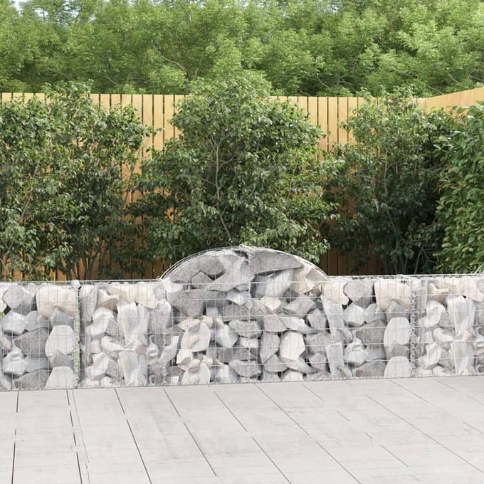 vidaXL - Schanskorven - 8 - st - gewelfd - 200x30x60/80 - cm - gegalvaniseerd - ijzer