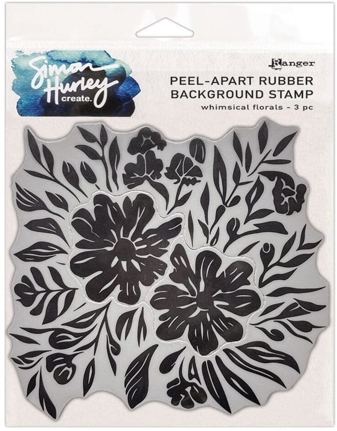 Simon Hurley peel-apart rubber stamp - Whimsical florals