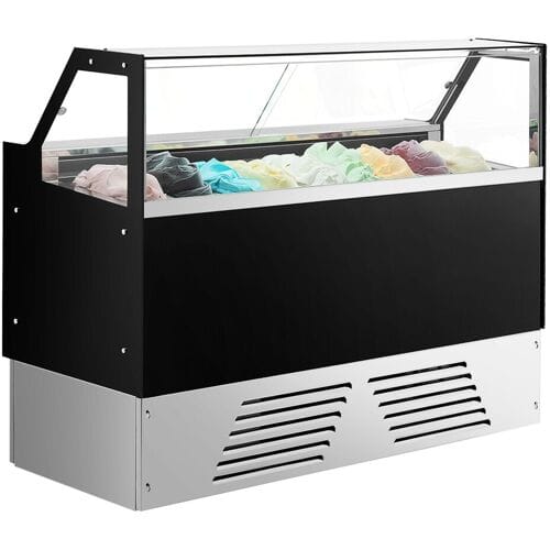 GGM Gastro Eistheke EMMA - 1710mm - Umluft - für 9x 5 Liter oder 6x 7 Liter Eisbehälter - Schwarz