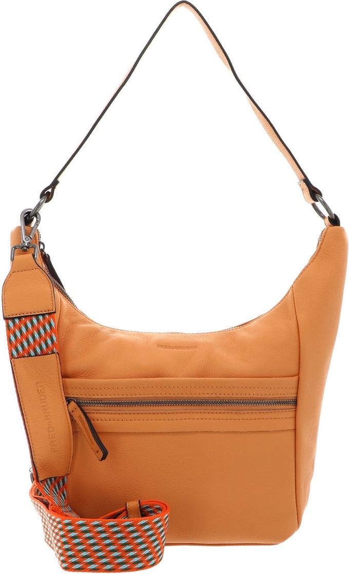 FREDsBRUDER Leren Schoudertas Hendassa Midi Hobo Bag Papaya Abrikoos