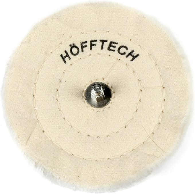 Hofftech Polijstschijf katoen - Ø 125 x 22 mm - wit - 6 mm stift - voor hout en metaal