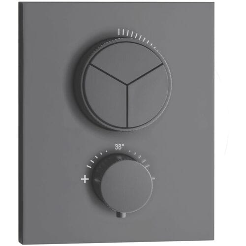 Herzbach DEEP GREY concealed thermostat PUSH square 23.803055.2.06