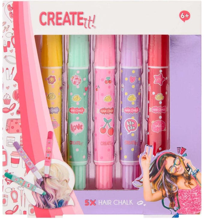 Create it! Haarkrijt Pennen 5st Opmaken en sieraden