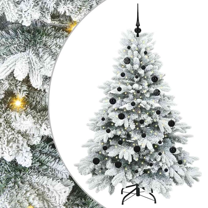 vidaXL - Kunstkerstboom - met - 150 - LED - met - standaard - Wit - 150 - cm - PE - en - PVC