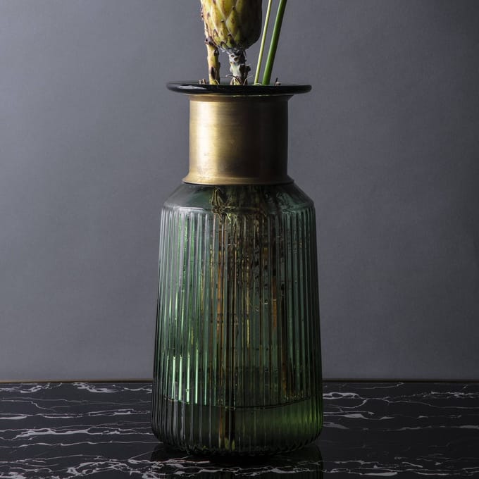 KARE Barfly vaas, groen, glas, hoogte 30 cm, mondgeblazen