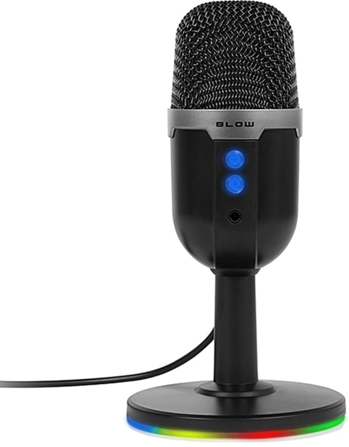 BLOW RGB WAVE USB Microfoon met Standaard - 1.6m Kabel - Voor Gaming & Streaming