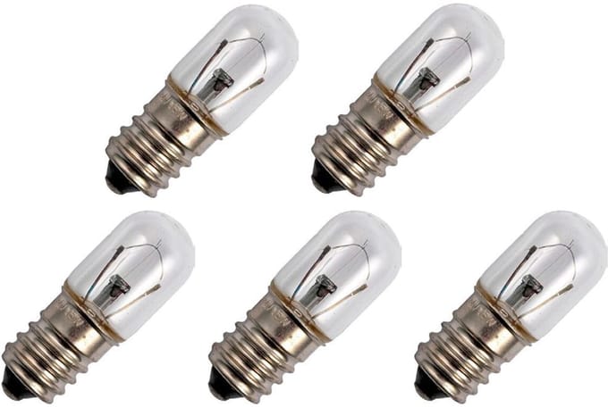 Signaallamp E14 30V 5W - 166 mAh - 5 stuks - T16 Gloeilamp Ø16mm - 45mm - 2500K - Dimbaar