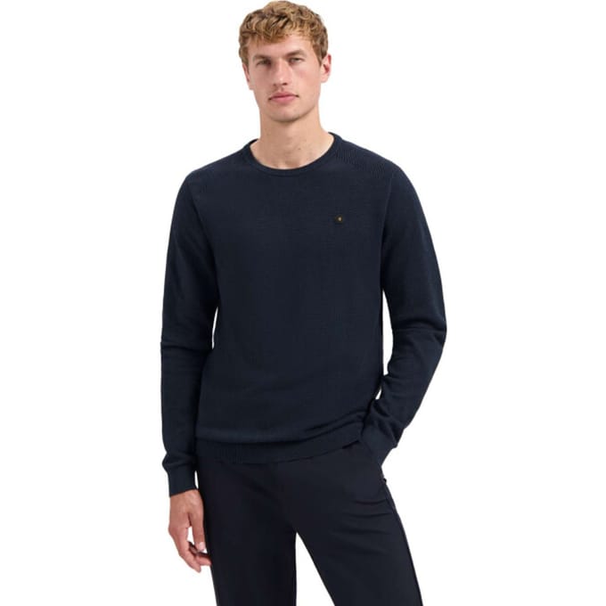 No Excess Pullover Crewneck Plated Structure Knit Night Maat: M | Sweaters Outlet | Heren | Blauw