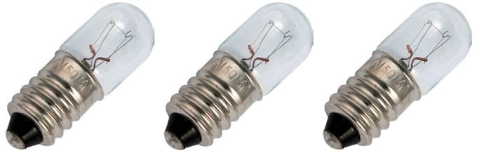 Signaallamp E10 24V 1W - 41 mAh - 3 stuks - T10 Gloeilamp Ø10mm - 28mm - 2500K - Dimbaar