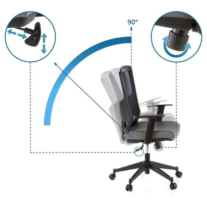 hjh office Lavita  - Bureaustoel - Zwart / grijs