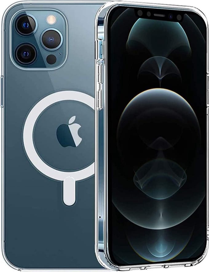 Hoesje voor iPhone 13 Pro Max backcover Shockproof siliconen Transparant met geïntegreerde magnetische cirkel