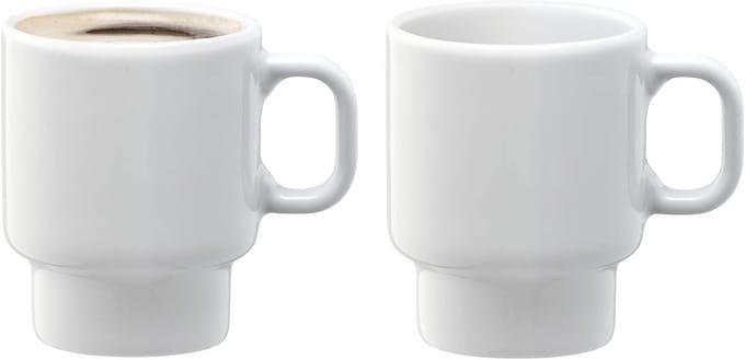 Set van Witte Porseleinen Espressokopjes 70 ml
