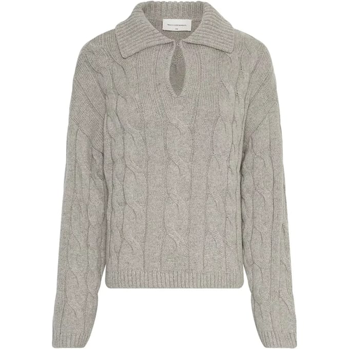 Gebreide pullover met kabelpatroon Model 'Pavana Peony'