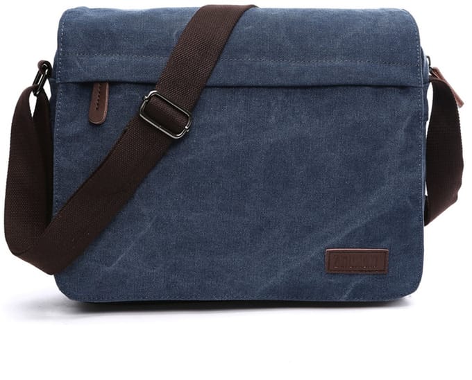 Messenger bag Crossbodytas van canvas en leer