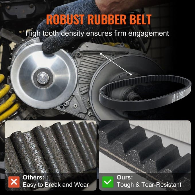 2000 RPM Aandrijfkoppeling Duurzame Koppeling met 2-8 PK Motor & Rubberen Riem