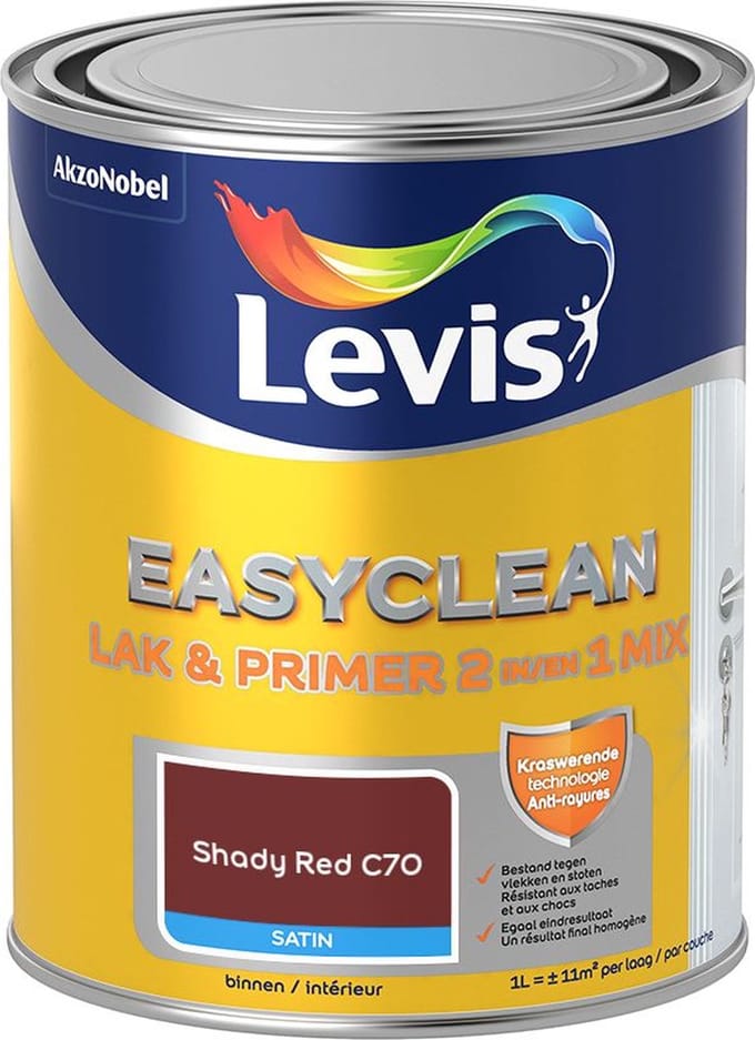 Levis - Easyclean Lak & Primer 2-In-1 Mix - Shady Red C70 - Mengverf - 1 L