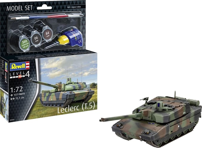Revell Modelbouwpakket Militaire voertuigen - 63341 Leclerc T5 Tank - Model Set Plastic - 1:72 - Modelbouw