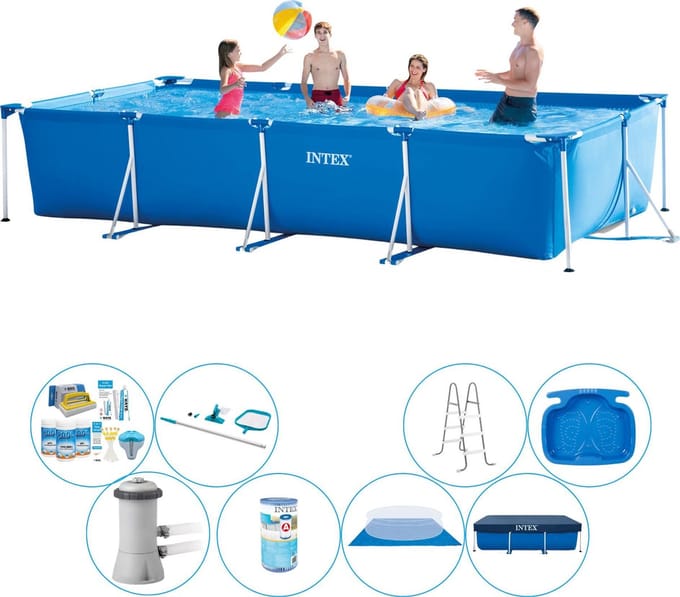 Frame Pool Rechthoekig 450x220x84 cm - Zwembad Bundel