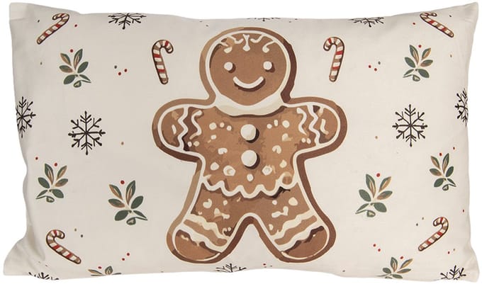 Clayre & Eef Kussenhoes 30x50 cm Beige Polyester