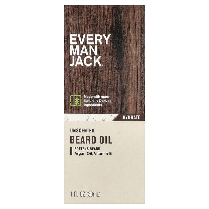 Every Man Jack, Baardolie, Geurloos, 30ml (1 fl oz) black