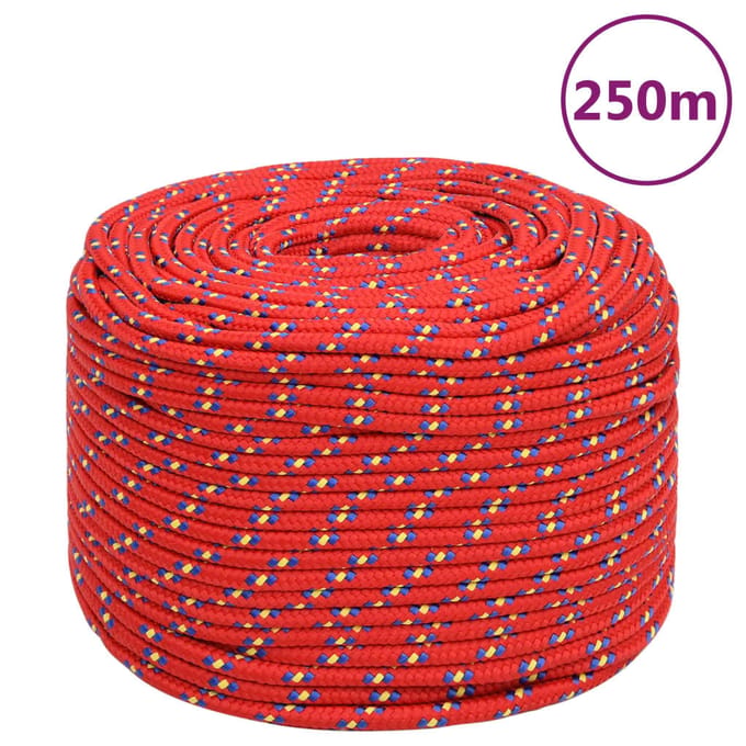 vidaXL - Boottouw - 8 - mm - 250 - m - polypropyleen - rood