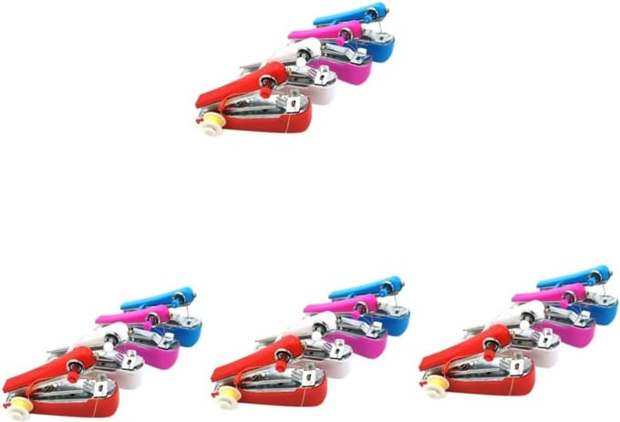 Mini Naaimachines - Handnaaimachines Set - Kleding Repareren - Draagbaar Compact Ontwerp - 4 Stuks - Diverse Kleuren
