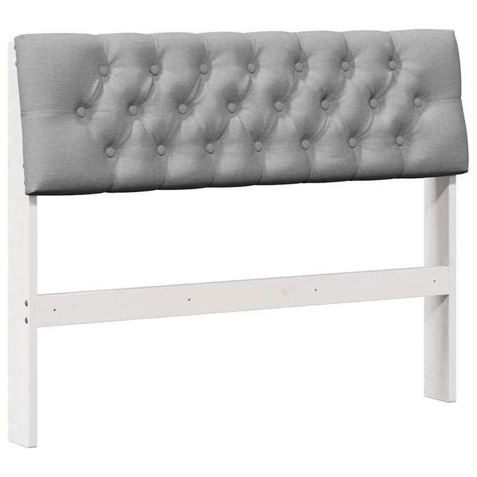 vidaXL Gestoffeerd hoofdbord Lichtgrijs 100 cm Massief grenenhout