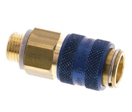Messing DN 5 Blauw Luchtkoppeling Snelkoppeling G 1/8 inch Buitendraad - CLS5-M-B-BLU-018