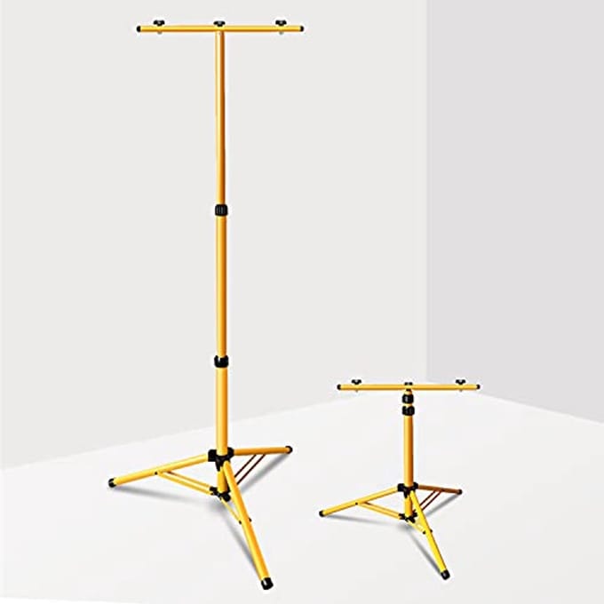 Verstelbaar Telecopisch Statief voor Bouwspots - Hoogte 64 tot 158 cm - Stalen Constructie voor Stabiliteit