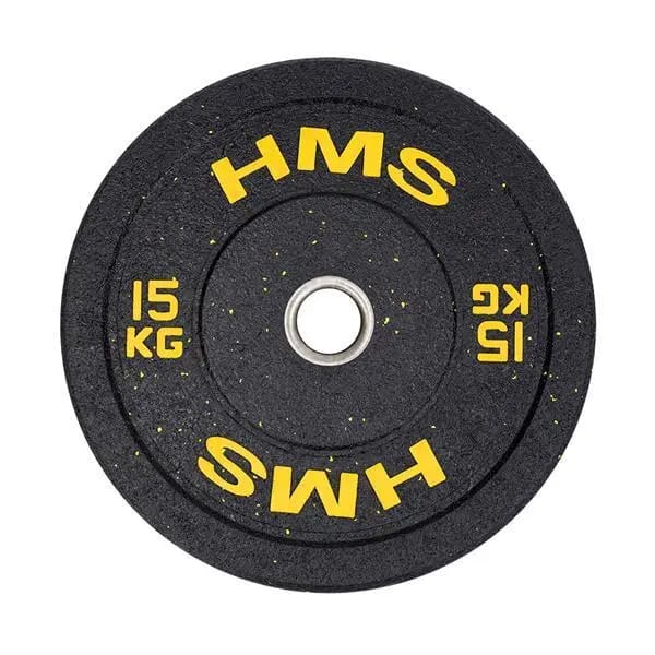 HMS HTBR Serie - Bumper Olympische Schijf - 15 kg - Gecoat met Rubber - Geel
