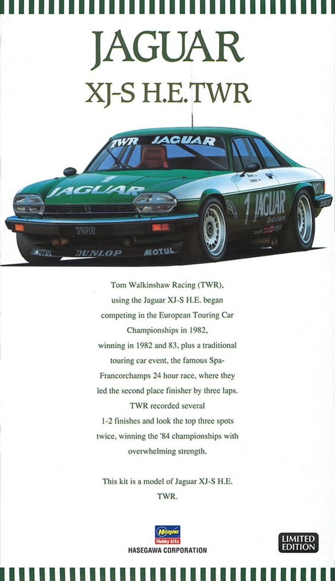 Hasegawa Modelbouwpakket Auto - 20305 Jaguar XJ-S H.E. TWR - Britse Rauto Plastic - 1:24 - Modelbouw