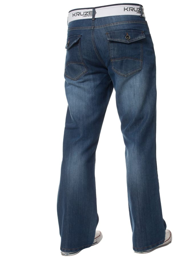 Kruze Heren Bootcut Denim Jeans