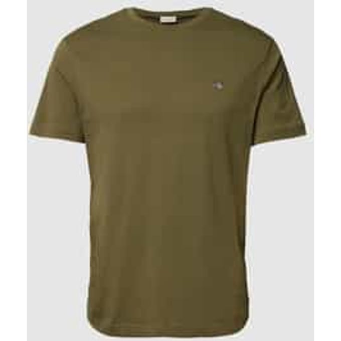 T-shirt van katoen met labeldetail