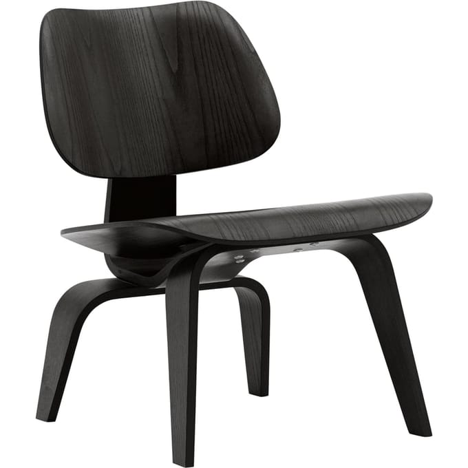 Vitra - Plywood Group LCW stoel - essen zwart - bruin