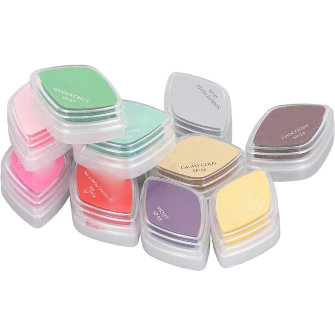 Hobby Inktkussen Stempel 12 Kleuren Parelmoer Wateroplosbaar Vingerafdruk Hobby Stempelkussen beige
