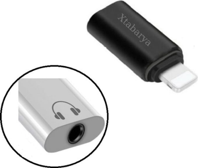 Adapter 3.5mm jack naar 8 pin Geschikt voor iphone Digitale Adapter Bluetooth zwart