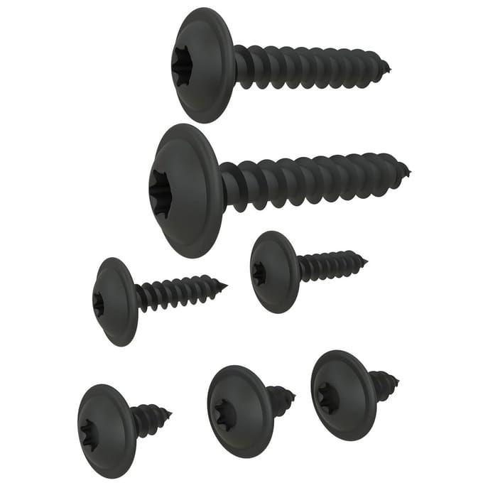 Auprotec Parkerschroeven, platte kop, torx, zwart,verzinkt, DIN 7049