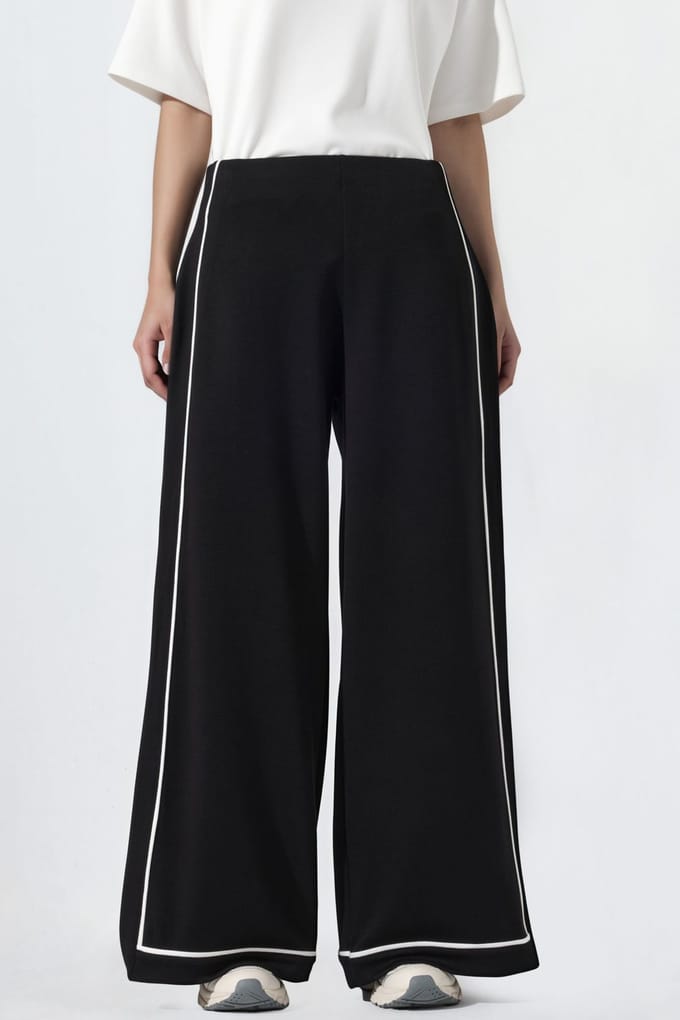 Contrast Binding Detail Modal Touch Wijde Pantalon