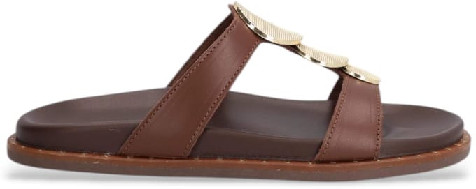 Alpe Bruine leren sandalen Isabella